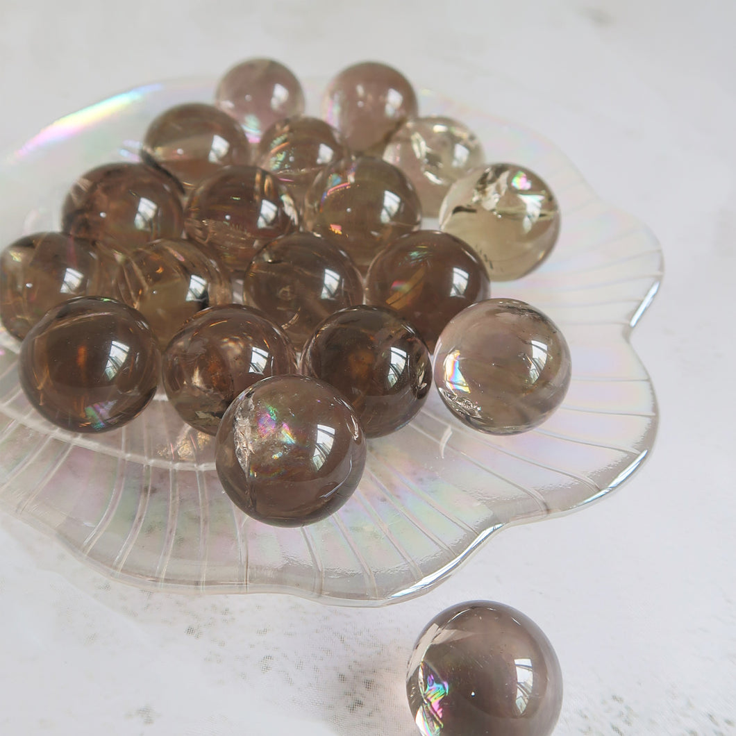 Rainbow Smoky Quartz Spheres